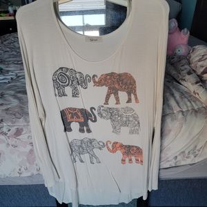 White elephant long sleeve top
